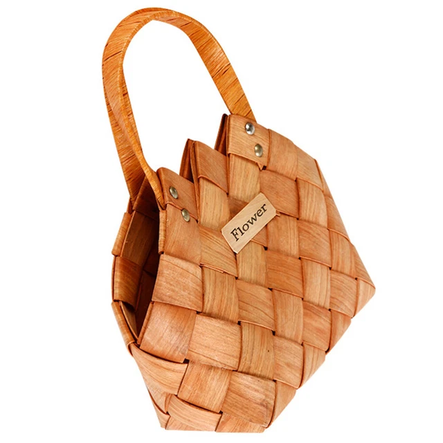 Panier de panier en bois à main