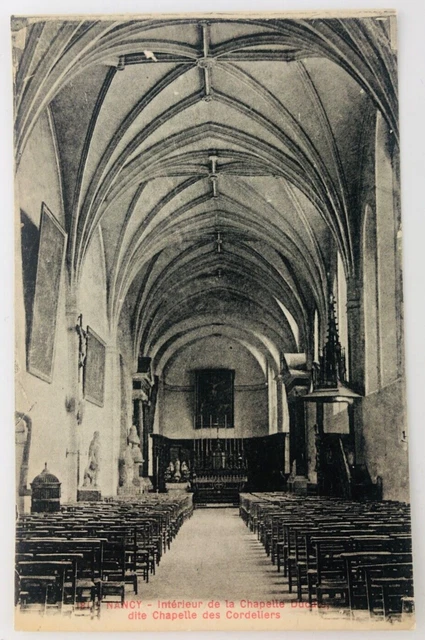 Vintage Nancy France Intérieur de la Chappelle Ducale Postcard P123 Church