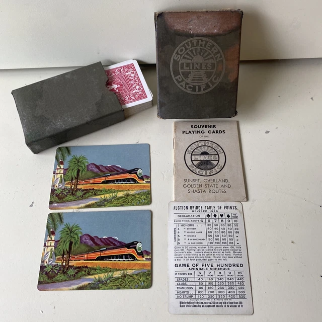 Vintage Souvenir Playing Cards, Southern Pacific Railroad Lines, Complete, VG++