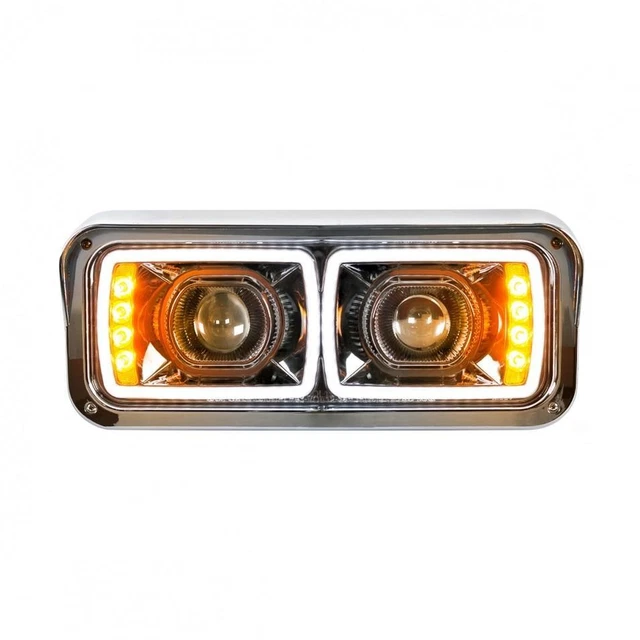 Universal Fender Mount LED Blackout Projection Headlamp With LED Turn & 100%