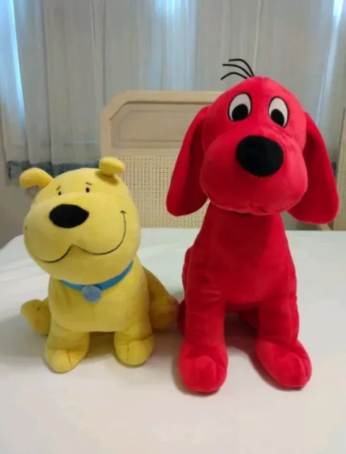 Lot of 2 Clifford The Big Red Dog & T-Bone Plush Stuffed Animal Kohl's Cares