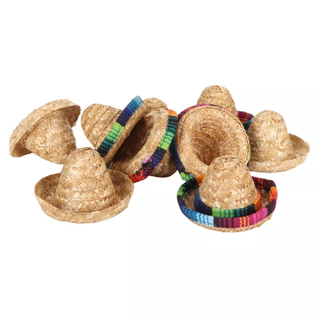 9Pcs Mini Mexican Hat 3 Different Type Mini Mexican Party Hat Small Straw Wi LLI