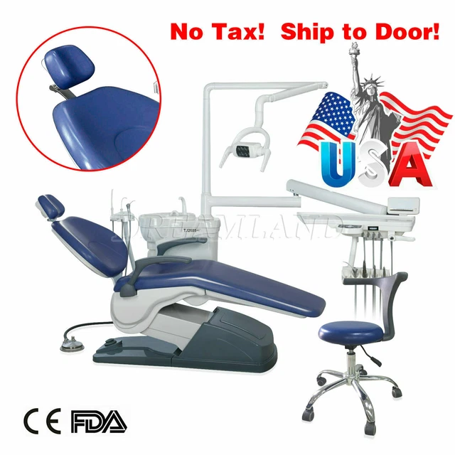 Dental Chair Unit Computer Control Hard Leather chair & Stool TJ2688-A1 Blue kv