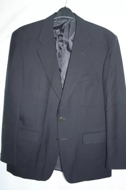 Scott International Mens Size 42 Classic Navy Blazer + Brass Type Buttons