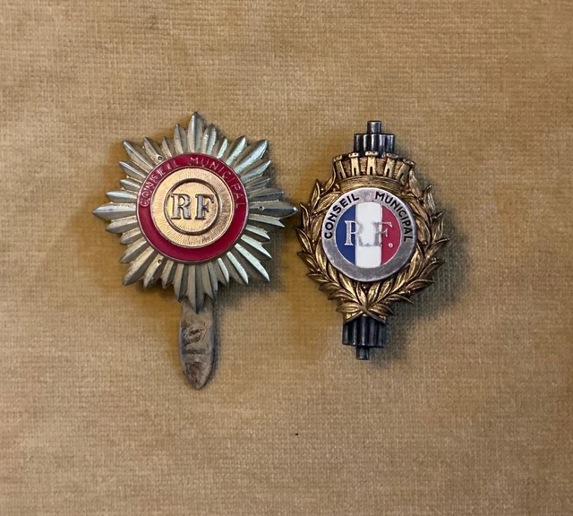 Étiquette D'enregistrement Métal Vintage 1964 - Insigne Cycle Conseil Municipal, Patine Ancienne Rare