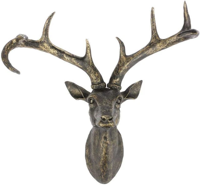 DEER HEAD WALL Mounted Reindeer Deer Antlers Large Sculpture Christmas