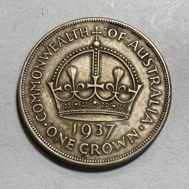 1937 Commonwealth Of Australia Silver One Crown Item#4781