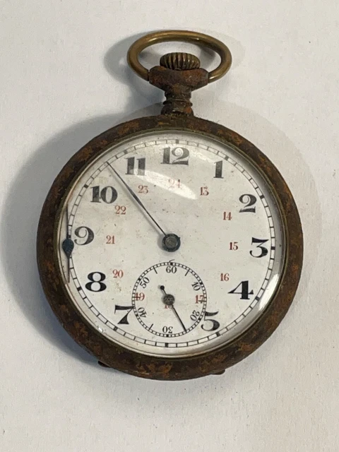 Montre De Poche Vintage En Métal – Idéale Pour Réparation Ou Collection