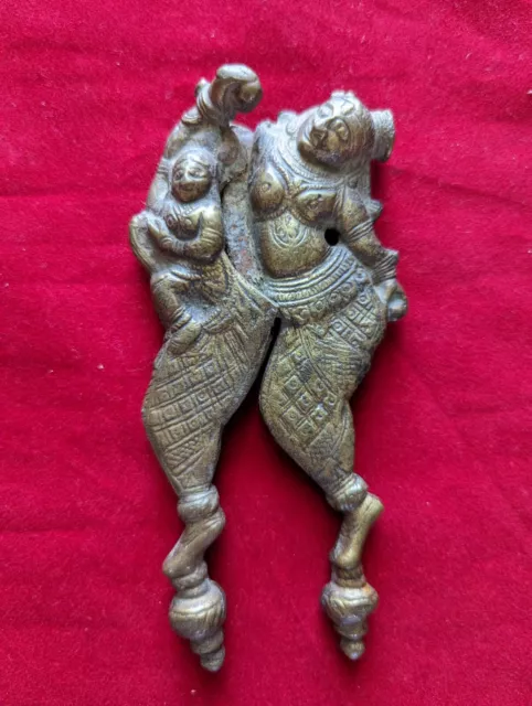 Antique Vintage Figural Brass Betel Nut Cutter Cracker Eastern Womate Children