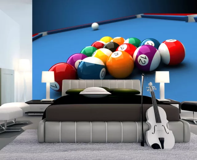 Snooker Billiard pool Table Cue Sport Wall Mural Photo Wallpaper Home Decoration 3