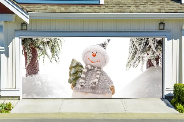 Christmas Garage Door Covers 3D Banners Outside House Decorations Billboard G48