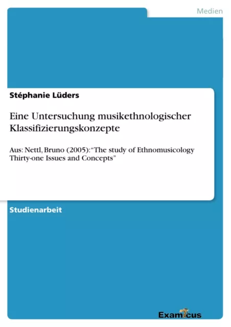 Eine Untersuchung musikethnologischer Klassifizierungskonzepte | Buch | 97836569