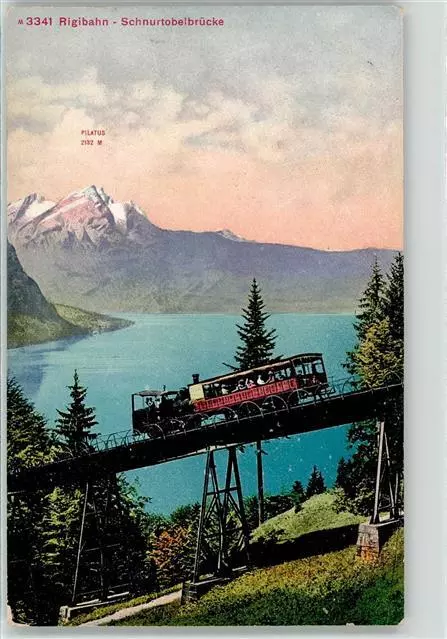 51866106 - Rigi Kulm Rigibahn Schnurtobelbruecke Bergbahn 1913