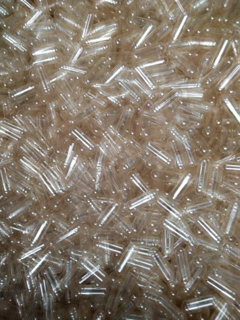 Cápsulas Vacías Orgánicas HPMC Veganas Transparentes Farmacéuticas Talla 00 0