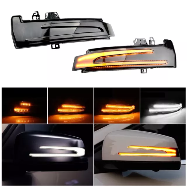 2X Dynamic LED Wing Mirror Turn Signal Indicator Light For Mercedes CLA GLA GLK