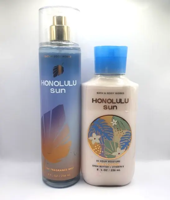 Bath And Body Works Honolulu Sun Fragrance Body Mist & Lotion (Set Of 2)
