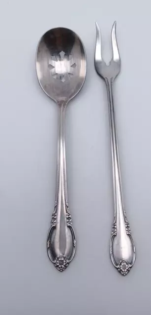 Vtg 1847 Rogers Bros IS Remembrance Silverplate Olive Fork & Sugar Spoon