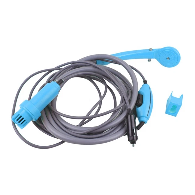 Kit Douche Portable 12V Avec Pompe - Débit D'Eau Réglable - Tuyau 2m - Idéal Camping, Randonnée, Voyage En Voiture