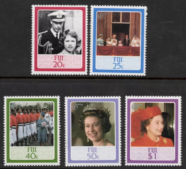 FIJI 198660th BIRTHDAY OF QUEEN ELIZABETH II SET MNH