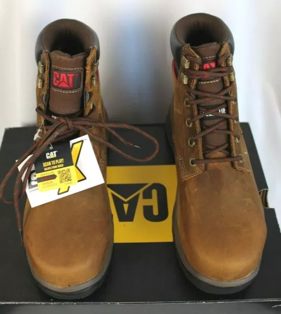 CAT Caterpillar Womens DRYVERSE 6" W/P Steel Toe Brown Leather Boots Sz 10W NIB