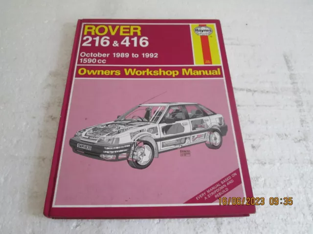HAYNES  OWNERS WORKSHOP    Manual  ROVER 216 & 416     1989-1992    (1830)