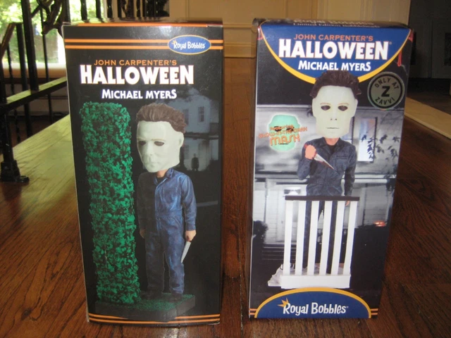 Royal Bobbles Halloween Michael Myers Glow in the Dark Bobblehead Lot of 2 New!