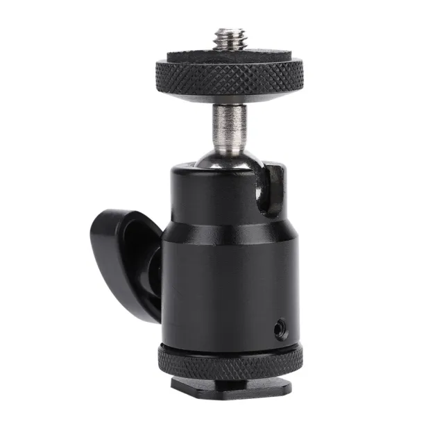 1/4in Mounting Screw Tripod Ball Head Mount Hot Shoe Adapter For Camera LED TOH