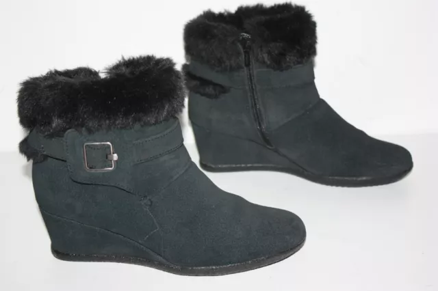 GEOX Respira Boots Fourrées Talons Compensé Noir T 37 TBE