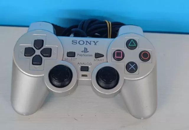 Controller Pad Playstation 2 Originale Sony Ps2 Colore Grigio Gommini Consumati