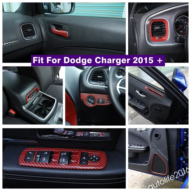 Red Accessories Door Speaker / Air Outlet Cover Trim For Dodge Charger 2015-2021