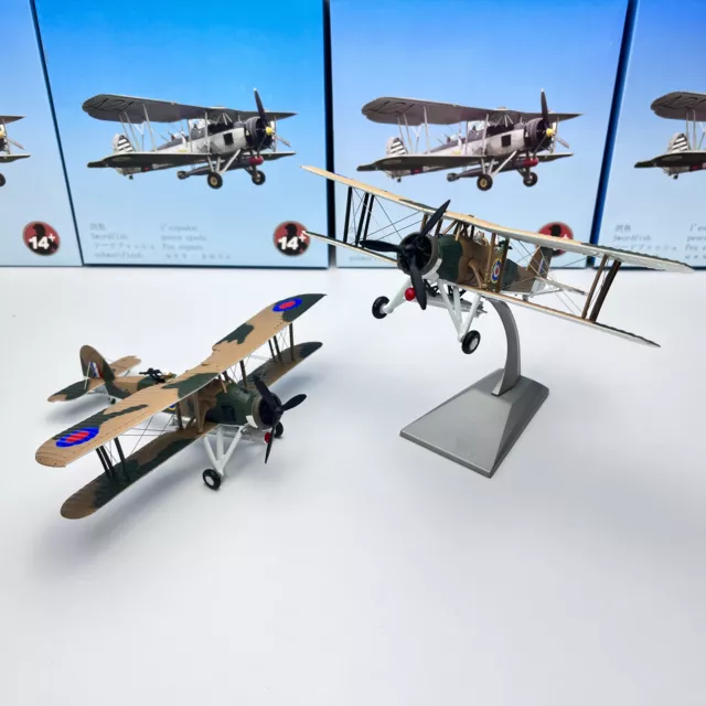 WLTK WWII UK Royal Navy Swordfish Torpedo Bomber 1/72 Diecast Model Toy