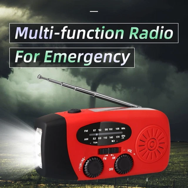 3 LED Flashlight 1200mAh Hand radio Solar Crank Dynamo Powered AM/FM Radio