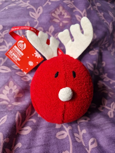 The Body Shop - REINDEER - Washball   BNWT Red Sponge Bath Shower Xmas Christmas