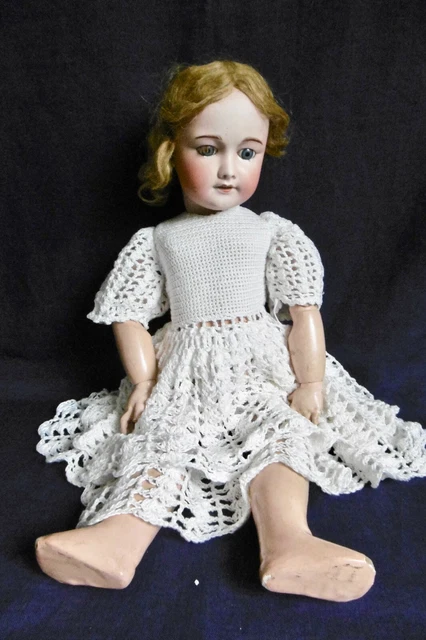 POUPÉE ANCIENNE TÊTE BISCUIT SFBJ 301 ÉPOQUE UNIS FRANCE 58 cm