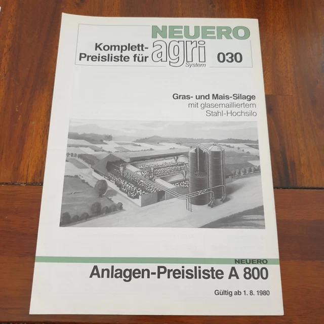 NEUERO AGRI Preisliste 30 Mais Silage Schlepper Traktor Prospekt Programm
