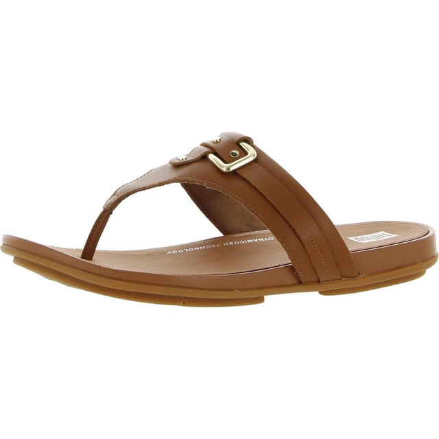 Fitflop Womens Gracie Stud Leather Buckle Slip On Thong Sandals Shoes BHFO 2759