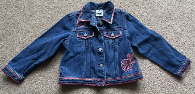 Giacca Denim Vintage Ragazze Blu (dettaglio ricamo) Età 3 anni Coccinella
