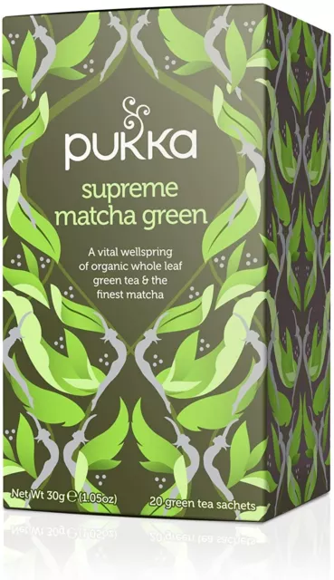 2 Confezioni Di Tè Verde Matcha E Ginseng Da 100G Pukka