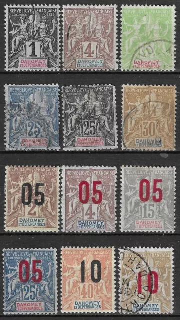 COLONIES FRANCAISES - Dahomey - Lot de 12  timbres