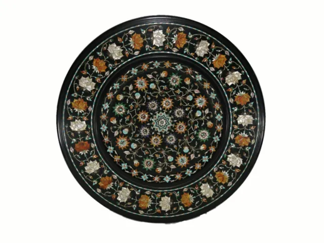 24'' Table Marble Inlay Top pietra Dura Home garden coffee dining Decor b57