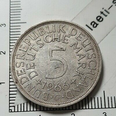 G09513 pièce de monnaie argent 5 mark  1966 G Allemagne