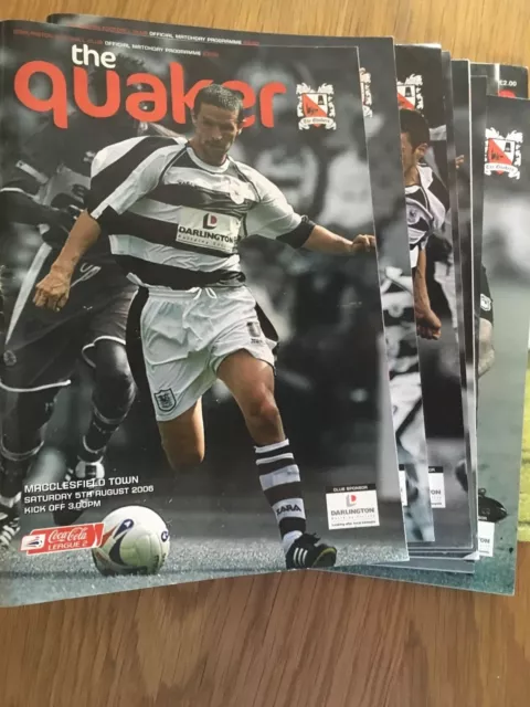 DARLINGTON - HOME  - DIVISION 2 - 2006/2007 - select programs required