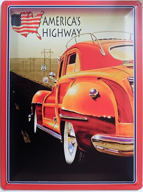 Plaque métallique Route 66 Mother ROAD | Le Pratique du Motard