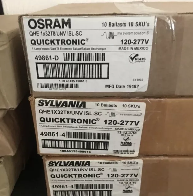 Osram 49861 - QHE1X32T8/UNV ISH-HT-SC T8 Fluorescent Ballast CASE of 10 FREE SHP