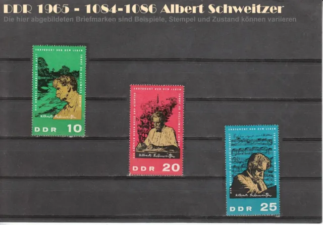 DDR Jahrgang 1965 SATZ Albert Schweitzer MiNr 1084-1086 postf. gestempelt