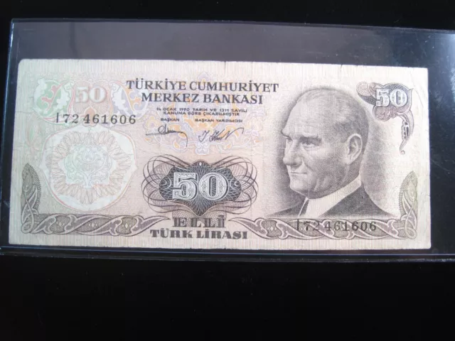 TURKEY 50 Lirasi 1970 Topkapı Museum Istanbul Türkiye Merkez Bankası 1606# Money