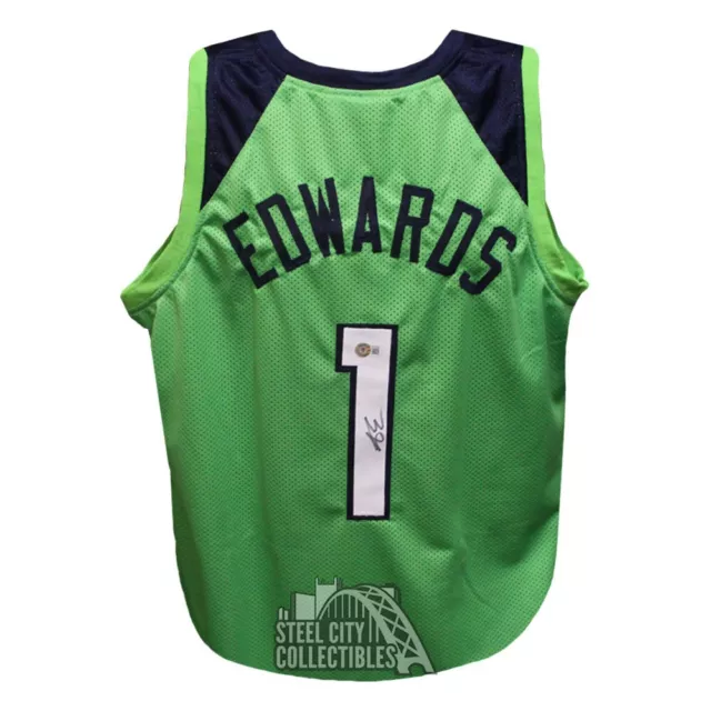 Anthony Edwards Autographed Minnesota Custom Green Basketball Jersey - BAS
