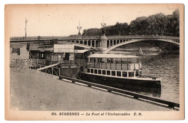 CPA 92 - SURESNES (Hauts de Seine) - 324. Le Pont et l'Embarcadère - E.M.