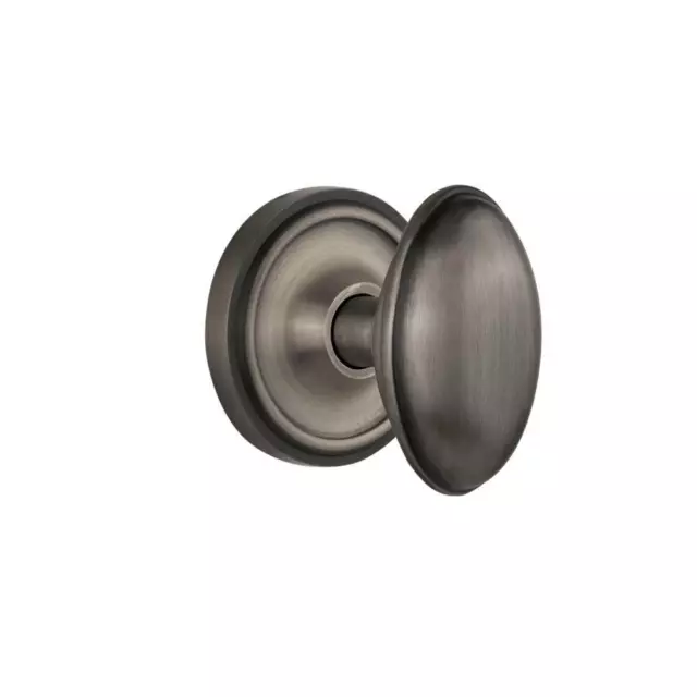 Nostalgic Warehouse Classic Rosette Antique Pewter Double Dummy Door Knobs Set