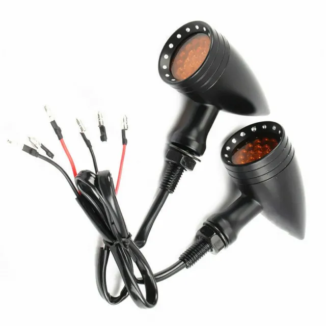 Paire de clignotants LED de moto Balle Lampe indicatrice Pour Harley Suzuki BMW